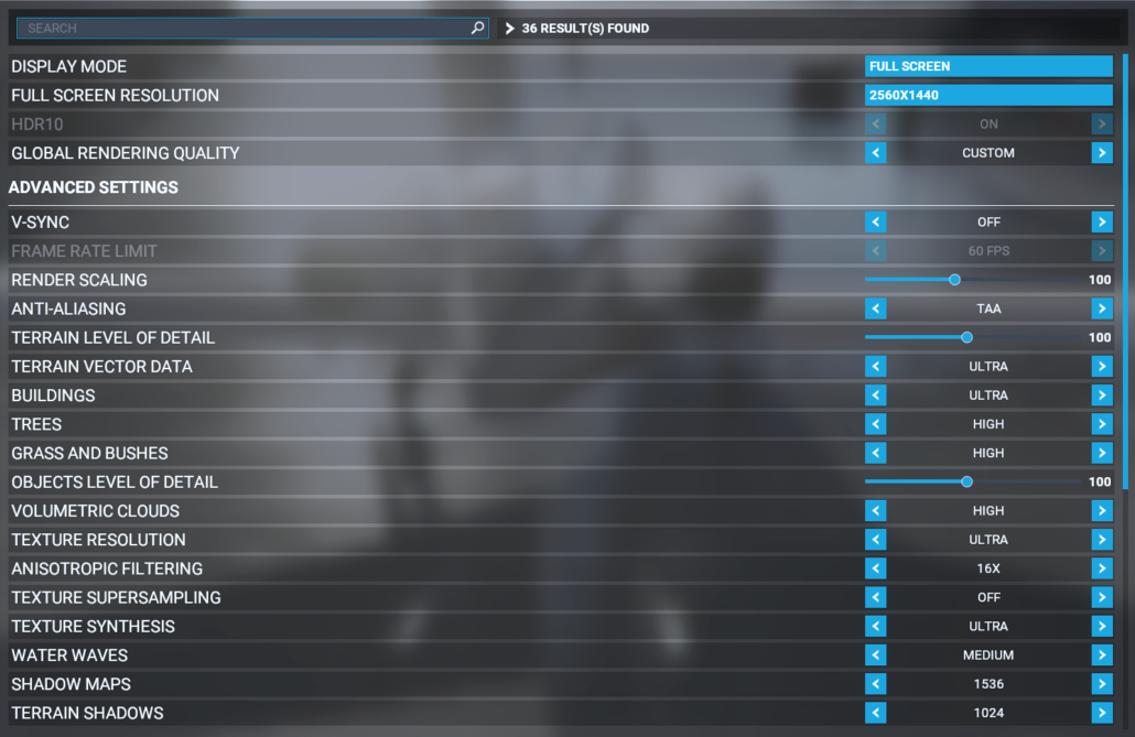 My current settings for Microsoft Flight Simulator (MSFS) Elias Stassinos